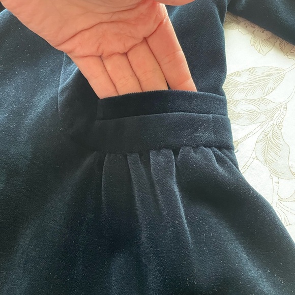 J Crew Eden Navy Blue Velvet Peplum Ruffle Blazer 0 Y2K Office Goth 17306 Work - Picture 5 of 10